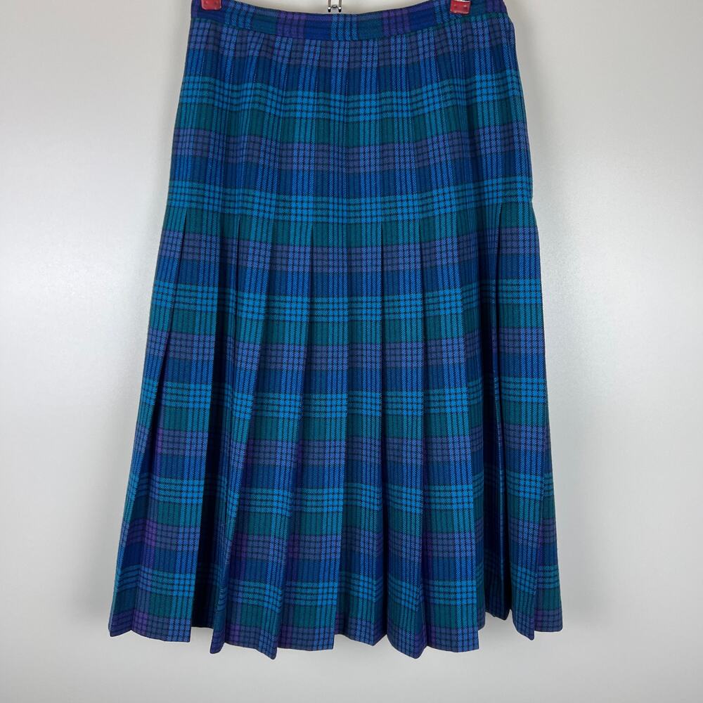 Pendleton 100% Vintage Wool Plaid Skirt Size 10 TALL